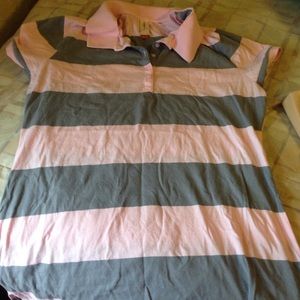 Gray and pink striped shirt