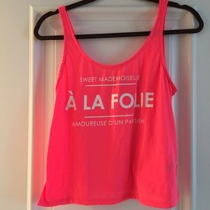 Neon pink beach tanktop