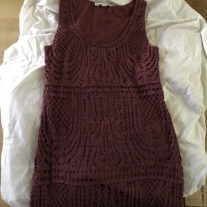 Plum crotchet dress
