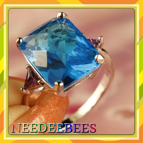 Jewelry - Blue Sapphire and purple Amethyst ring