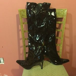 Knee high Patent leather boots