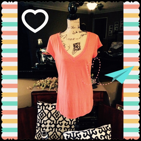 MOSSIMO ORANGE V•NECK TEE TOP