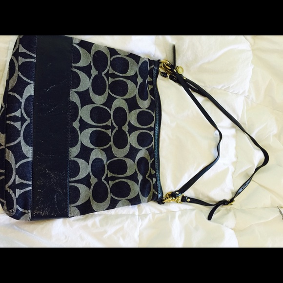 Gently used denim Coach Crossbody Purse