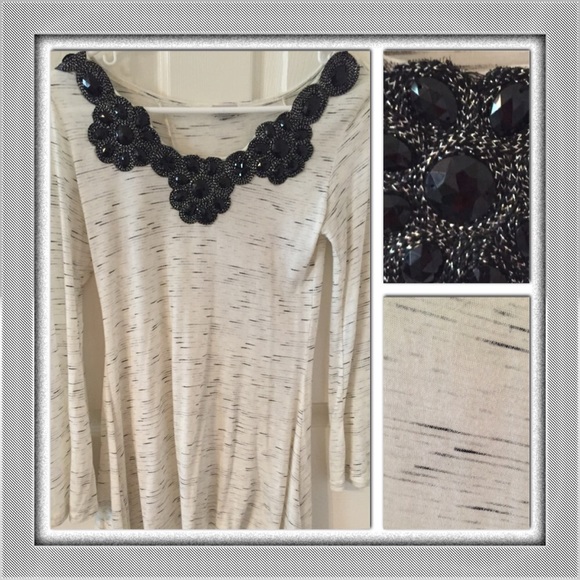 Charming Charlie Tops - Embellished Shirt- longer in back