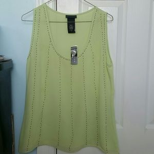Light green flowy beaded  blouse