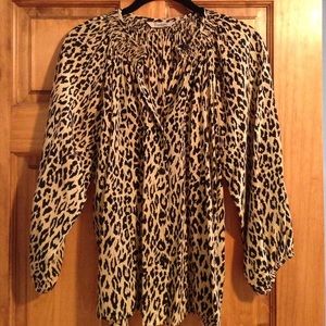 Tucker 100% silk leopard print blouse in Small