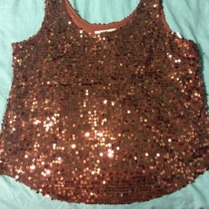 Brown Sequin Top