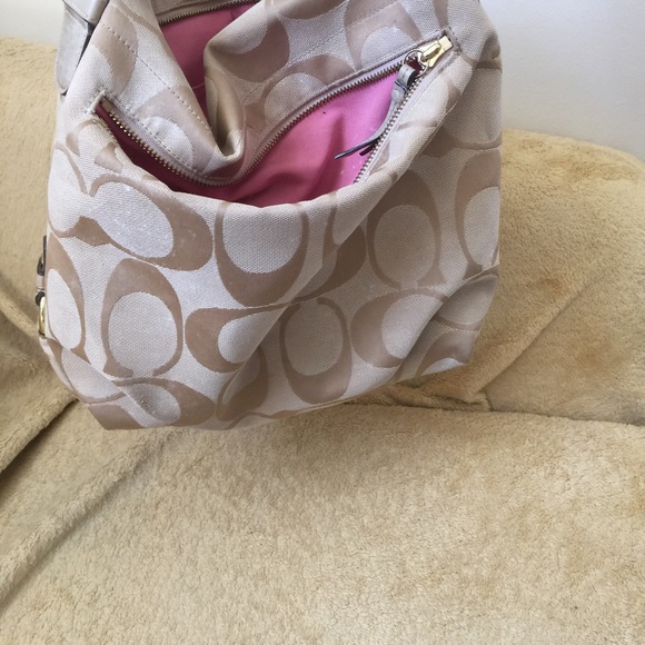 Authentic tan/gold COACH PURSE