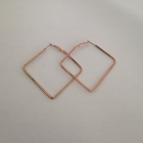 Gold Square Hoop Earrings