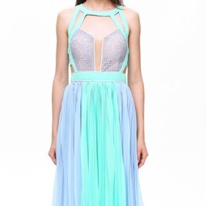 Blue chiffon dress