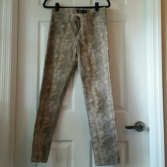Snake printed jeans