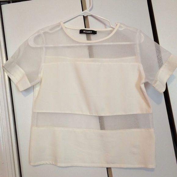 Missguided Tops - Mesh White Top