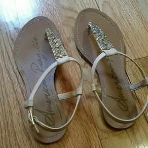 These cute beige color sandals!