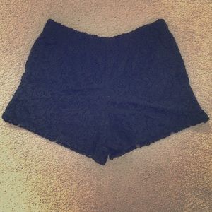 High waisted black Lacey shorts