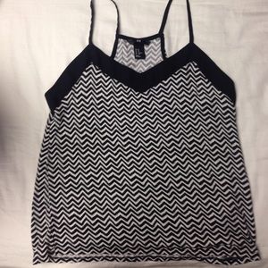 Chevron black and white tank top