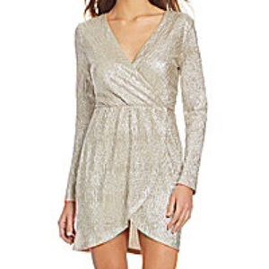Gianni Bini Wesley Metallic Wrap Dress