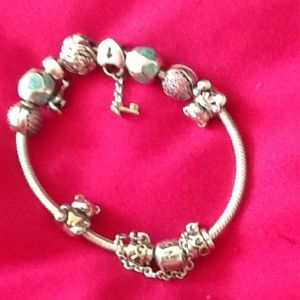 Pandora pink and two tone bear charm (reserved)