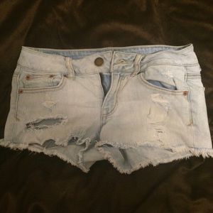 American eagle Jean shorts and green jeggings