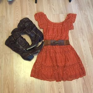 Burnt orange country girl dress