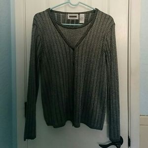 Sparkly cardigan with attached shirt underneath