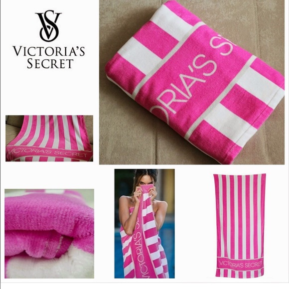 Victoria's Secret Outerwear - VICTORIAS SECRET TOWEL PINK AND WHITE STRIPED