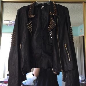 Spiked leather jacket