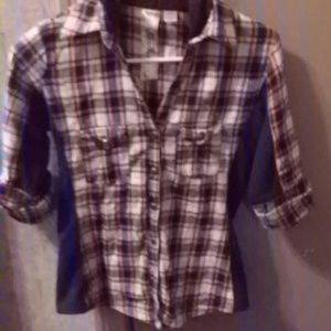 Hooded flannel top