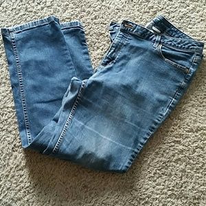 Medium wash straight leg jeans