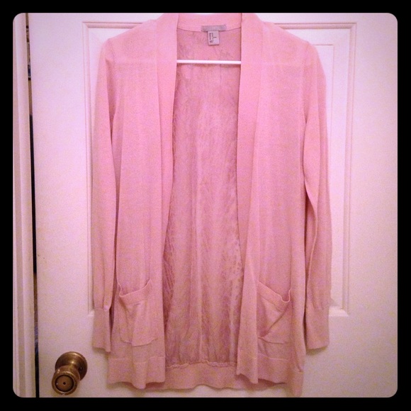 Light pink H&M buttonless cardigan