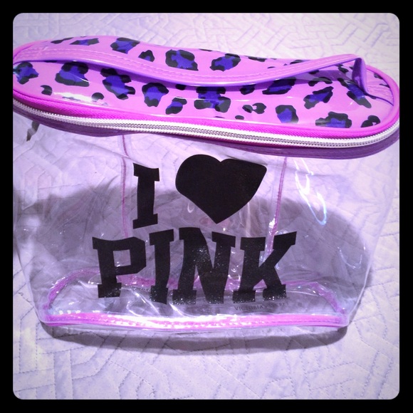 PINK Victoria's Secret Accessories - **Traded** Vs pink zip up bag