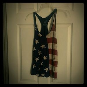 American Flag Racer Back Tank Top