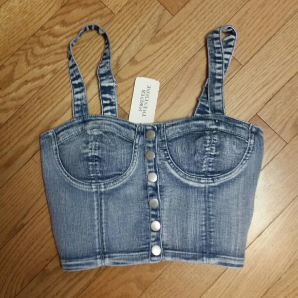 Forever 21 jean crop top