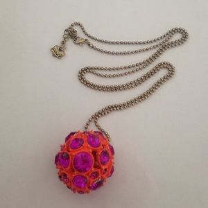 Necklace with Orange and Purple Rhinestones
