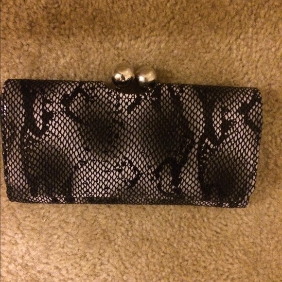 Grey and Black Snakeskin Clutch