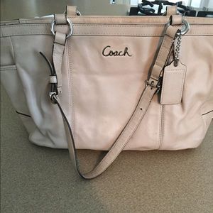 Nude colored genuine coach purse