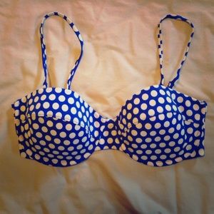 Jcrew polka dot underwire swim top.