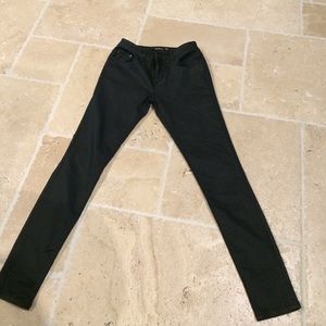 Black waxed jeans