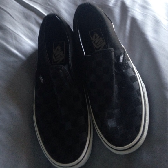 NWOT Black Checkered Vans