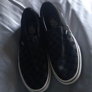 NWOT Black Checkered Vans