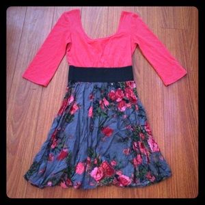 XS Coral Floral Dress