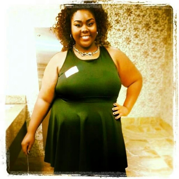 Forever 21+ black mesh back dress