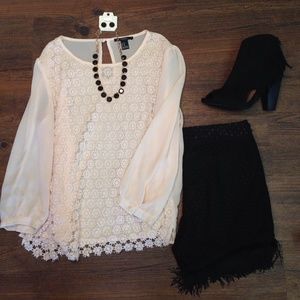 Forever 21 Flower Sheer Top