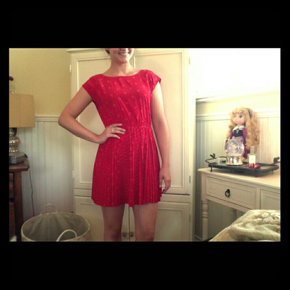 Red paisley print dress