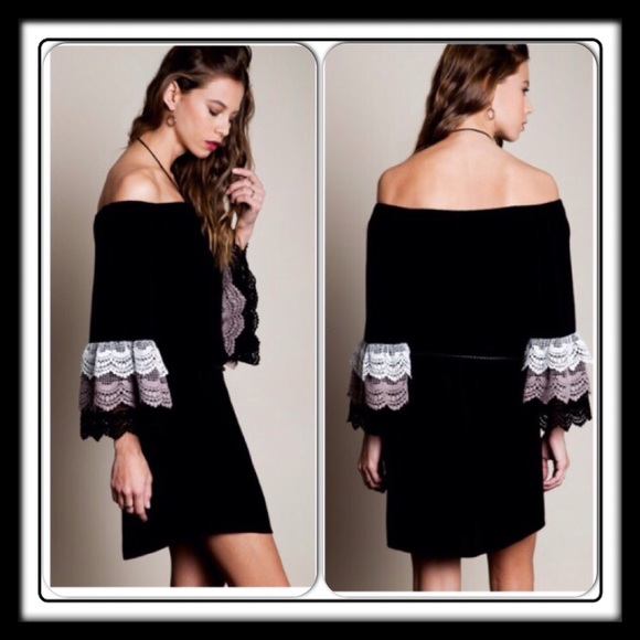 Final ClearanceSALE🚛Black Lace Bell Dress Tunic - Picture 2 of 4