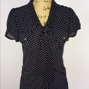 Adorable black and white polka dot top