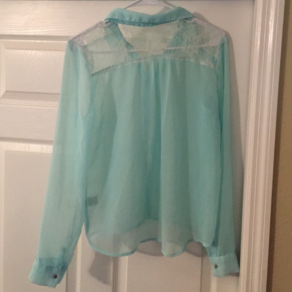 Charlotte Russe, sheer button down. - Picture 2 of 2