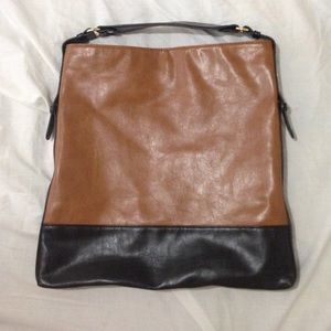 Brown/black leather purse