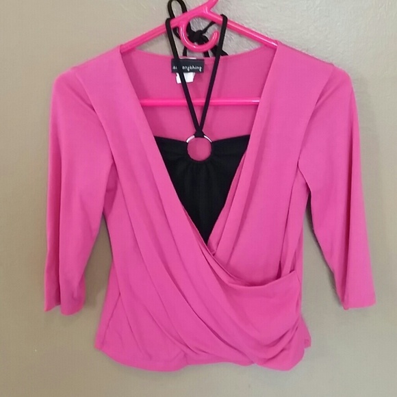 Casual pink and black top