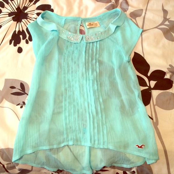 Hollister blouse XS, baby blue - Picture 1 of 2