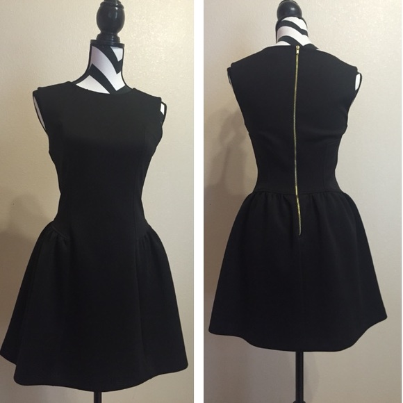 Black dress with gold zipper